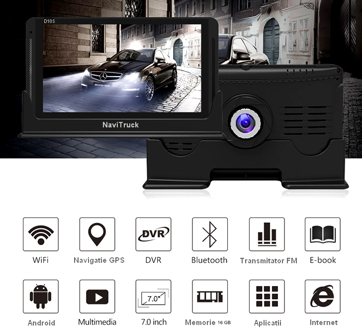 Pachet complet navigatie GPS NaviTruck D10S 16GB +Card de memorie 32GB