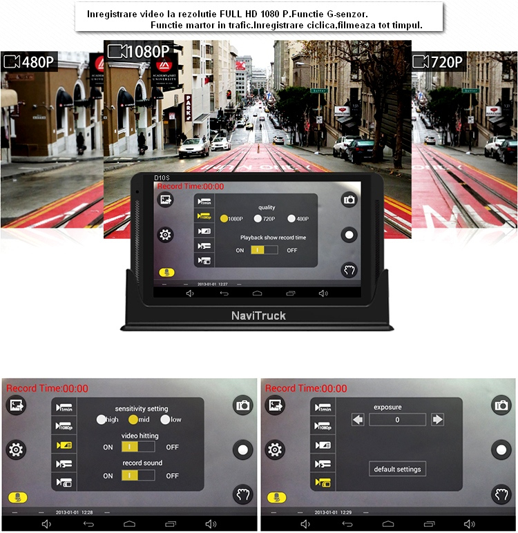 Pachet complet Navigatie GPS NaviTruck D10S+folie sticla securizata +Card memorie 32GB