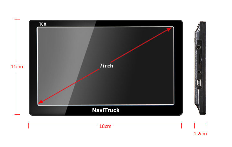 GPS navigace pro kamiony, NaviTruck T6X, 16GB, velká 7palcová obrazovka